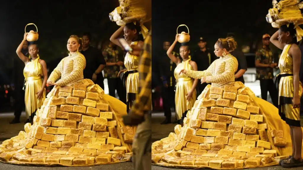 Queen Mercy Atang's bread dress